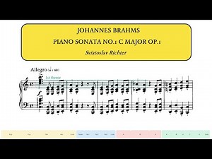 Brahms, Piano Sonata No.1 in C major Op.1 (Sviatoslav Richter)