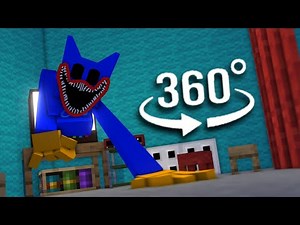 Poppy Playtime Chapter 3 - Minecraft 360° VR Animation (Huggy Wuggy Chase Scene)