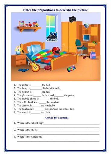 Choose the correct preposition worksheet