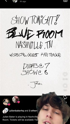 Julien baker show pop up to in Nashville #julienbaker #nashville | julien baker
