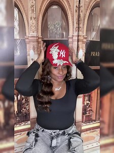 Custom Red NY Snapback Hat: Hand-embellished With Crystal & Pearl Floral Accents - Etsy