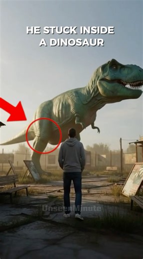 This Man Got Stuck Inside a Dinosaur Statue.. #shorts