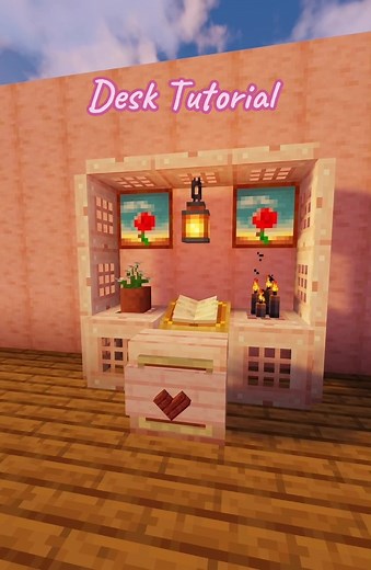 Cute Pink Desk Tutorial in Minecraft
