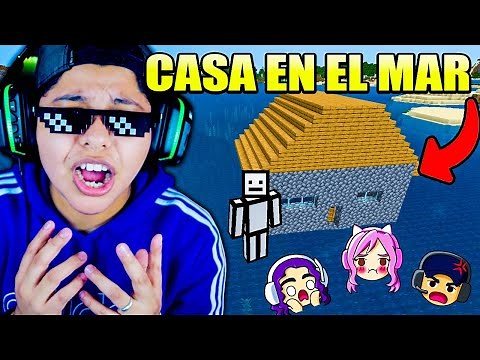 24 HORAS EN UNA CASA EN EL MAR EN MINECRAFT con EL TEAM 🏠😱 | Lo perdemos todo... | Pathofail