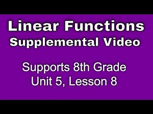 Supplemental Tutorial for "Linear Functions" | 😉 8th Grade, Unit 5, Lesson 8 - IM Math