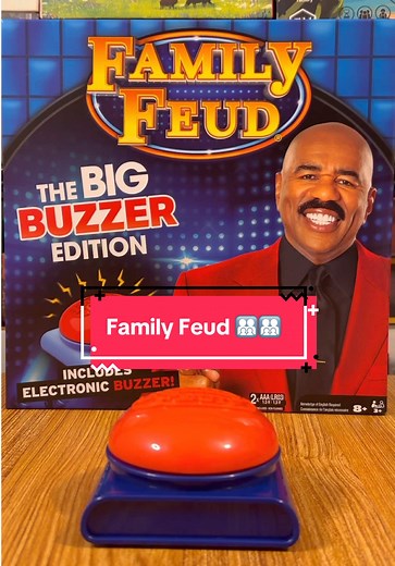 Bring the excitement of Family Feud home this holiday season. Race to buzz in, battle for the top answer, and turn every family gathering into game (show) night! Big Buzzer Edition available exclusively at Target or through the link in bio. This game was created by@Spin Master Games #FamilyFeud #FamilyGames #GameNight This video is Sponsored 🥳🔴