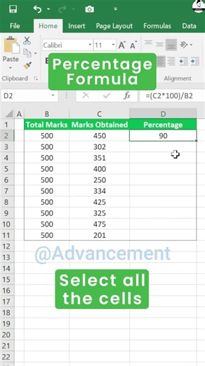 13#✅ Calculate Percentage in Excel Like a Pro! #ExcelTips