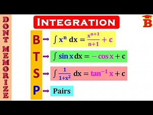 Trick to Remember Integration Basic formulas / Don't Memorize