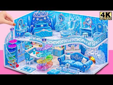 Make Ultimate Elsa Frozen Ice Palace with Secret Princess Bedroom 💙❄️ | DIY Miniature House