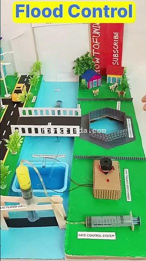 urban flood control system working model - flood alarm - shorts - howtofunda