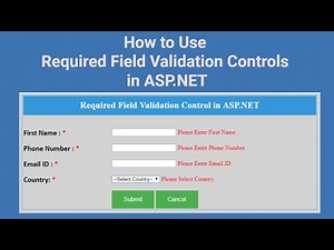 (#6) Required Field Validator in ASP.NET | Required Field Validation Controls in ASP.NET