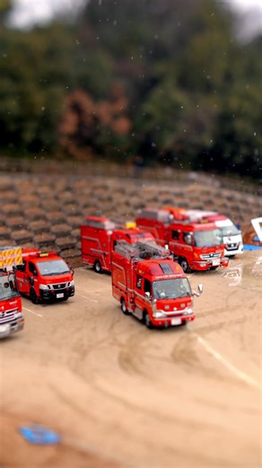 ちいさな消防隊🚒 Tiny Firefighters Event:府中町消防出初式 #ミニチュア #miniature #tiltshift