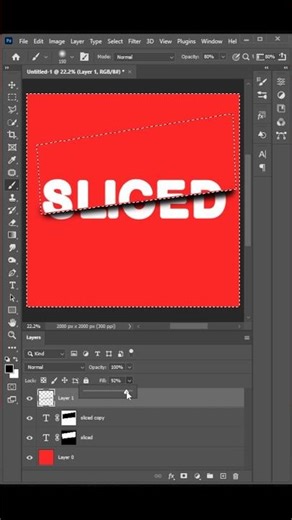 Sliced Text Effect In Photoshop #shorts #shortsfeed