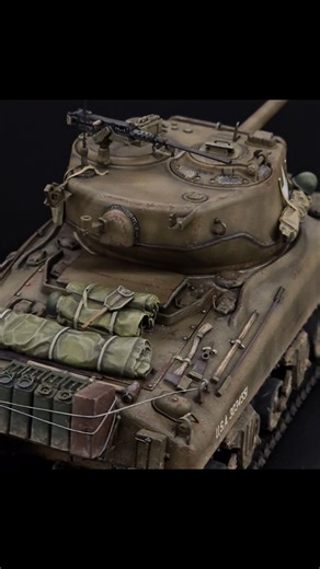 check my new video on my channel 🔥 #diy #ww2 #miniature #miniaturepainter #sherman #tank #diorama