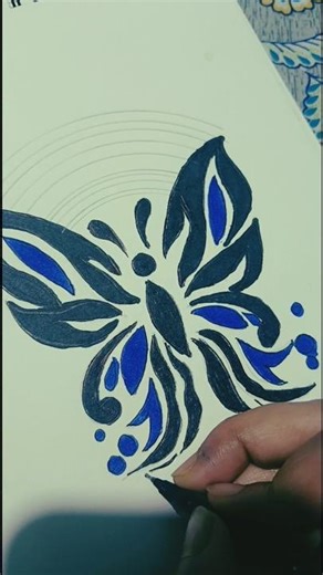 Draw with me 😁 || Easy butterfly mandala drawing || Part 1 || stay tuned for next part #butterfly