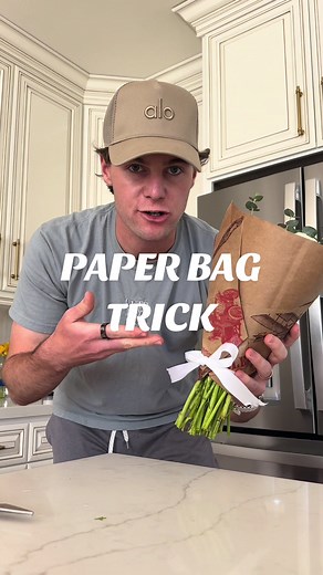 how to wrap a bouquet of flowers with a trader joes bag #flowers #bouquettutorial #couplestiktok #couple #relationship #marriage #marriagegoals #couplegoals #relationshipgoals #husbandandwife
