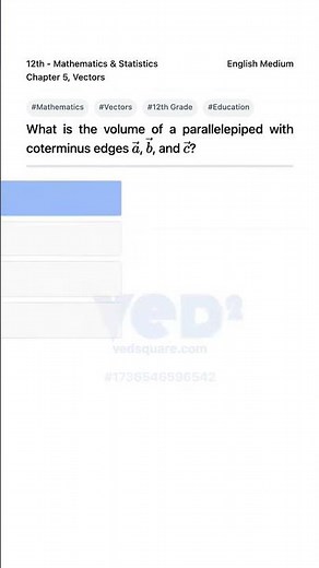 Volume of Parallelepiped with Vectors