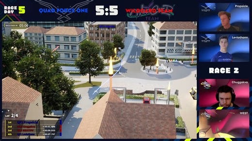 887K views · 454 reactions |  Dive into the intense battle between Quad Force One and Wildcard Team from Race Day 5! Experience every thrilling maneuver and high-speed chase. Want the full race action? Head over to YouTube now: https://youtu.be/Me2mOlvceZY #DCL24 #DCL #DroneRacing #DCL24Season #DCL24split1 #DCL24split1Ep5 | DCL - Drone Champions League | Facebook