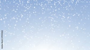 Snow falling animation on light blue gradient background