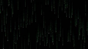 Vertical Motions of Characters in Matrix Style with combinition between English Characters, Green Chareacters on Black Background, Human Computer Interaction.