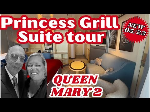 FULL TOUR QUEEN MARY 2, Princess Grill Suite, Cunard Ocean Liner
