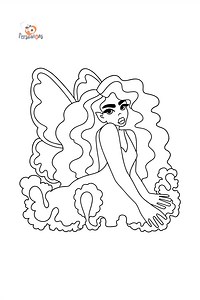 Beautiful Fairy colouring page ♥ Online and Print for Free!