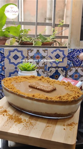 Biscoff cheesecake 🍪🤍 #easy #recipe #cheesecake #dessert