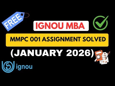 MMPC 001 Solved Assignment 2026 | IGNOU MBA 1st Sem | Free Solutions!