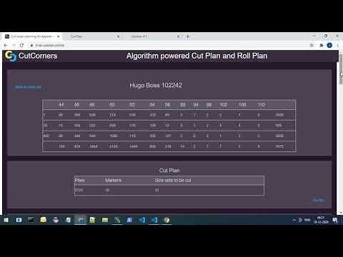 Cut order plan for garment industry