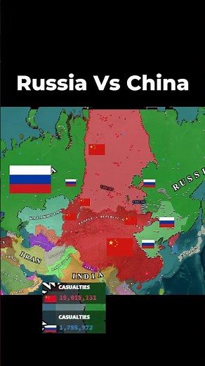 China Vs Russia simulated in Modern Wars #warsimulation #map