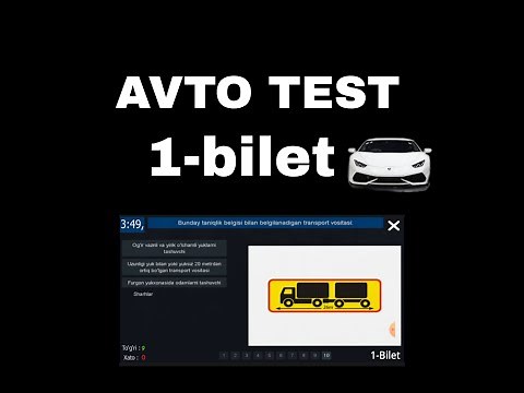Avto test 1- bilet imtihon testlari