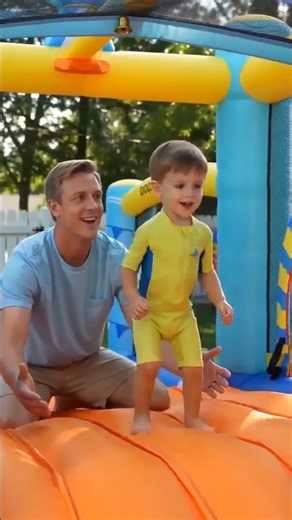 Inflatable jumping castle with water slide #jumpingcastle