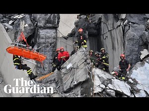 Genoa bridge collapse: rescuers search for survivors