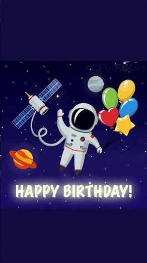 Happy Birthday Astronaut GIF With Music