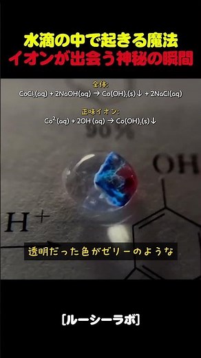 水滴の中で起きる魔法！ イオンが出会う神秘の瞬間！水酸化コバルトvsルミノール発光