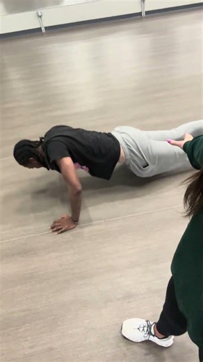 Explaining a typewriter push-up for my strength of training class ￼