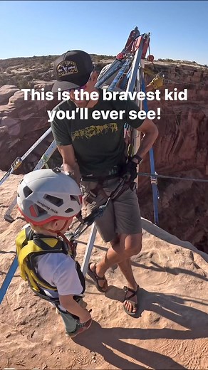 The bravest kid you will ever see at Rope Swing Moab! YOU can jump off this cliff too just head on over to our website to get signed up www.moabropeswing.com #ropeswingmoab #moabropeswing #adventure #brave #kidsactivities #sports #extreme #pitviper #bungeejumping #cliffdiving #cliffjumping #deseret #adrenaline #sports #nature #outdoors #visitutah #utah #gopro #xgamesmode #insta360 | Rope Swing Moab