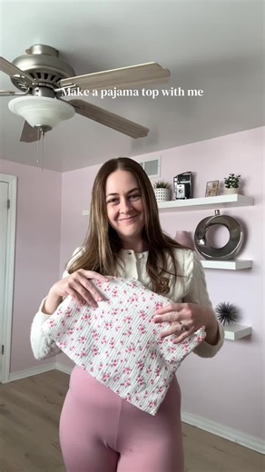 Make a pajama top with me! This was so fun to make and now I have some super cute pjs to wear in the winter! Pattern: @Maria #sewingtiktok #diyclothing #pajamasets #beginnersewing #sewingvlog