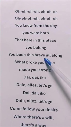 Shakira ft Burna boy _ Dai Dai _ lyrics paroles Handwriting