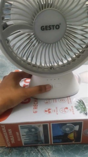 Gesto Rechargeable battery fan with LED light | User friendly | price 750 | Speed control #summer