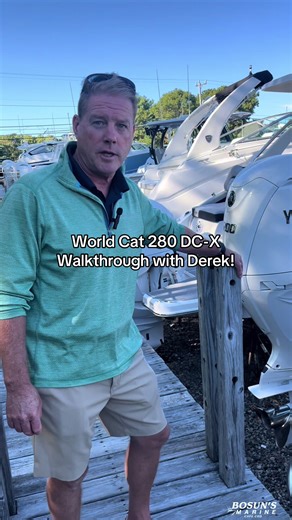 Join Derek for a full tour of the World Cat 280 DC-X 🛥️ #bosunsmarine #capecod #boattour #walkthrough #worldcatboats