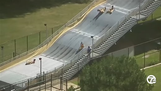 Detroit's Infamous 'Giant Slide' Reopens, Launching And Bouncing Riders At Insane Rates Of Speed