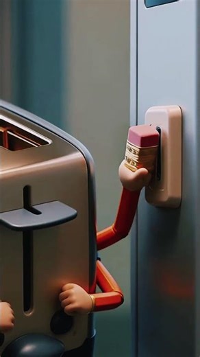 The most epic toaster ever… trying to open a door 💀⚡ #shorts #viral