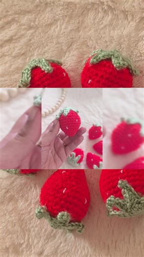 part 1 - crochet strawberry tutorial 🍓 full tutorial is uploaded in my YouTube channel link in bio ❤️ #beginnercrochet #crochettutorial #crochettok #cottagecore #foryou