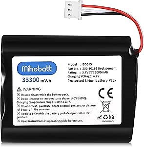 Replacement Battery 300-10186 for ADT Command Smart Security Panel, 9000mAh, 3.7V, 33300mWh