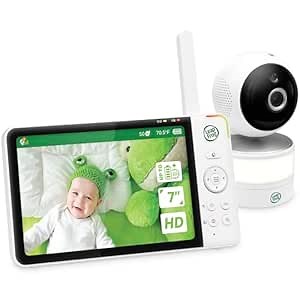 LeapFrog Color Night Vision Video Baby Monitor with 7" HD 720p Display, 360° Pan & Tilt, 8X Zoom, Night Light, Humidity & Temperature Sensor, Up to 1000ft Long Range, Secure Transmission: LF920HD
