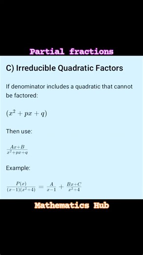 Mathematics Hub on Instagram: "Partial fractions #viralreels #viral #maths #solve #simplify"