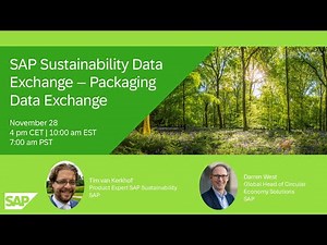 SAP Sustainability Data Exchange – Packaging Data Exchange