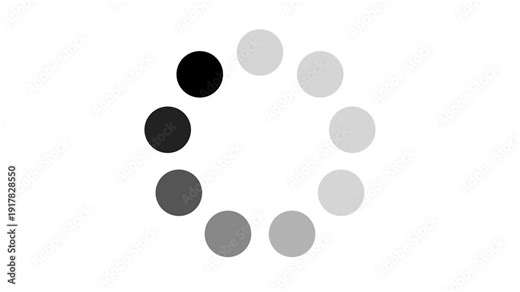 animation - loading circle icon on white background with alpha channel. 4K video. Typing loading dots slowly pulsing inside loop in motion graphics Waiting process. 4K video footage with alpha channel