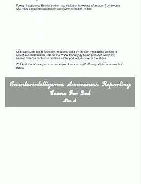 Counterintelligence Awareness Reporting Course For Dod New A video